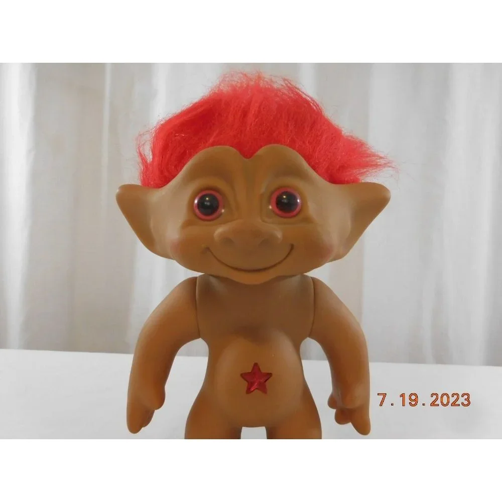 Ace Novelty Treasure Troll 8” Pink‎ Hair  Pink Star Jewel